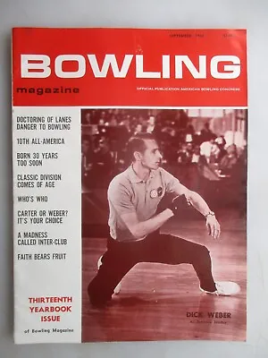Bowling Magazine - September 1965 13th Yearbook Annual Issue Dick Weber Cover • $17.99