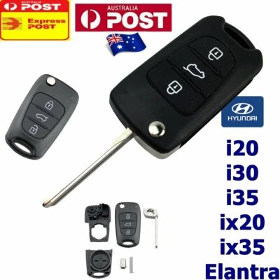 $9.77 • Buy Key Remote Shell Case For Hyundai I20 I30 I35 IX20 IX35 Elantra Flip 3 Button