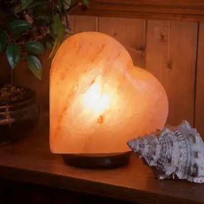 £9.99 • Buy Himalayan Salt Lamp Heart Shaped Pink Crystal Natural Genuine Ionizing 