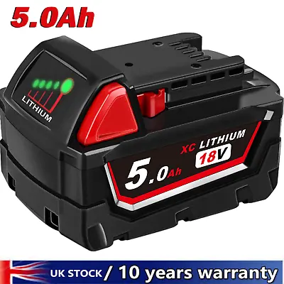 For Milwaukee M18B5 Lithium 18V XC 5.0AH Extended Capacity Battery 48-11-1860 UK • £19.92