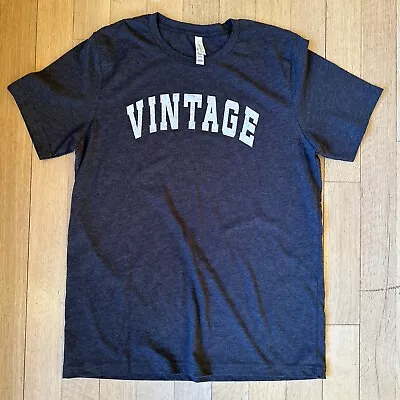 Bella + Canvas Jersey  Vintage  T-Shirt Charcoal 60th 70th 80th Birthday Size L • $14.99