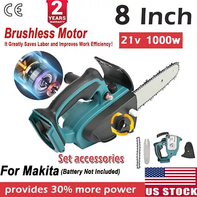 8  Mini Chainsaw Cordless 8 Inch Electric Chain Saw 1200W Power Wood Cutter Tool • $38.99