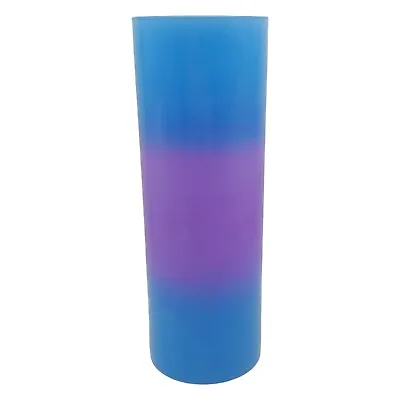 Blendo Bermuda Twist Glass Cylinder Vase - 11  Tall Vtg Blue Purple Ombre MCM • $61.92