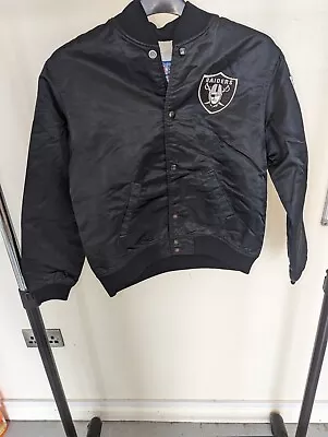 Vintage Los Angeles Raiders Starter Satin Football Jacket Youth Medium NFL  • £59.99