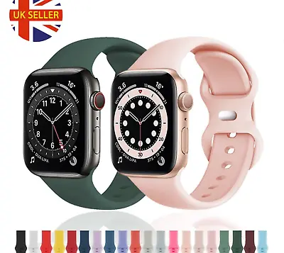 For Apple Watch Silicone Band Strap Series 9 8 7 6 5 4 3 SE 38 40 41 42 44 45 Mm • £4.99