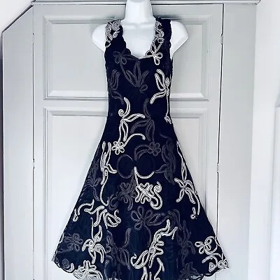 Phase Eight Dress UK 10 Ophelia Swirl Pattern Netted 90s Y2K Nineties RRP • £35