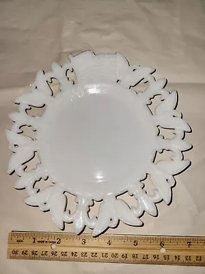 Antique 1903 Milk Glass Butter Plate American Flag & Eagles Westmoreland  • $12