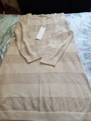 £8 • Buy Rocha John Rocha  Size 18 Jumper Dress  New Cream With Lurex