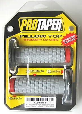 Pro Taper Pillow Top Grey / Red Twist Throttle Grips CR CRF XR RR 024851 NEW • $15.25