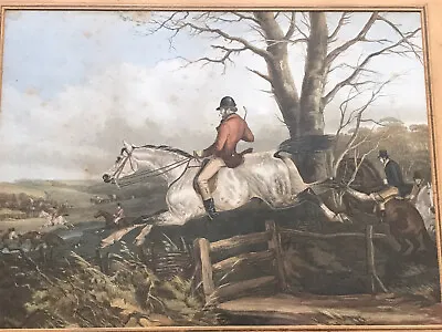 Hand Coloured Print Fox Hunting H. Alken Full Cry Harris Mid-1800s Antique • £165