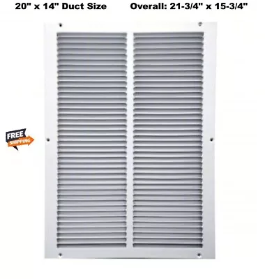 Air Return Grille 20  X 14 Duct Size Steel Wall Ceiling White AC Heat Vent Cover • $21.99