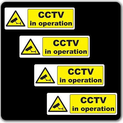 £2 • Buy Pack Of 4 CCTV In Operation Warning Stickers Sign - Car Taxi Home