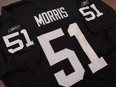 Morris #51 Oakland Raiders Reebok Bluetag Jersey 52 Xxl 2xl Black • $99.99