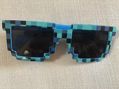 Blue Sunglasses Kids Cosplay Action Game Toy Minecrafter Square Glass • $8.20
