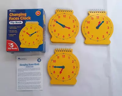 Learning Resources Changing Faces Clock Flip Book X 3 For Learning The Time • £9.50