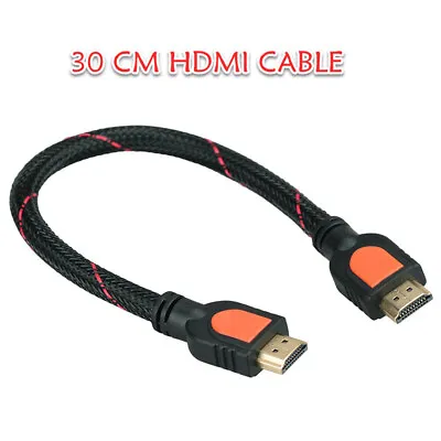 £3.95 • Buy 30cm Short HDMI Cable Braided1.4V High Speed Full HDTV 3D 1080P For TV XBOX PSV4