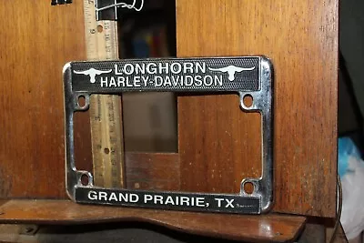 Vintage Longhorn Harley Davidson Motorcycle License Plate Frame Grand Prairie TX • $10