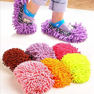 Detachable Shoes Fadeless Dust Cleaning Washable Mop Slippers Shoes Soft • $9.59