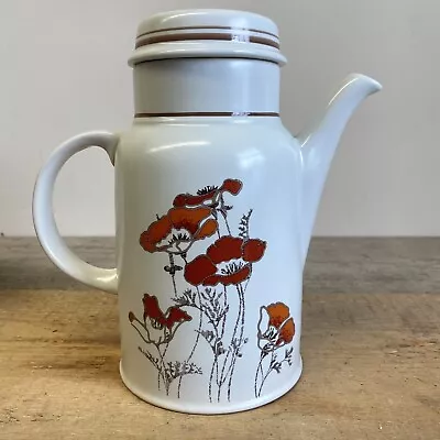 £12 • Buy Royal Doulton Lambeth Stoneware 'Fieldflower' Poppy Tea Coffee Pot Vtg Retro 