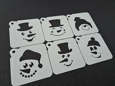 £7.95 • Buy CHRISTMAS SNOWMAN FACE With HAT Stencil Set Airbrushing Paint Cupcake Decoration