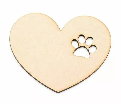 Wooden Pet Paw Print Heart Baubles Tags Bunting Memorial Plaque Craft Blanks  • $2