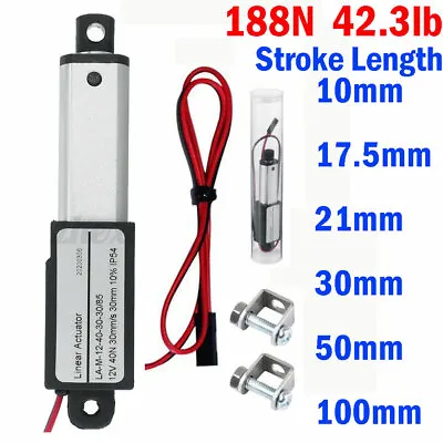 Micro Linear Actuator Stroke 0.4-4  Force 42.3 Lbs 12V High-Speed 0.2 /s Robot • $25.29