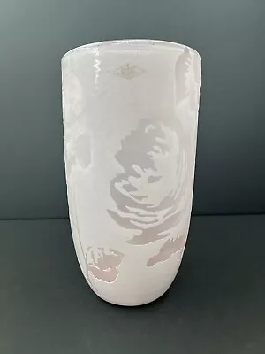 Genuine Shannon Crystal Designs Of Ireland By Godinger Large Pink Rose Vase • $75