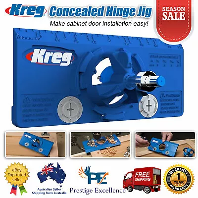 Kreg Concealed Hinge Jig With Indexing Tabs Cabinet Door Hinges Woodworking Tool • $89.87