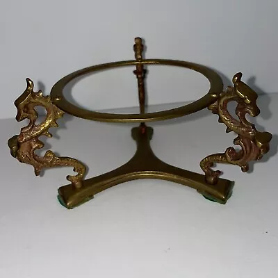 Vtg Brass Dragon Crystal Gazing Ball Stand Bowl Stand Made In Korea • $28.05