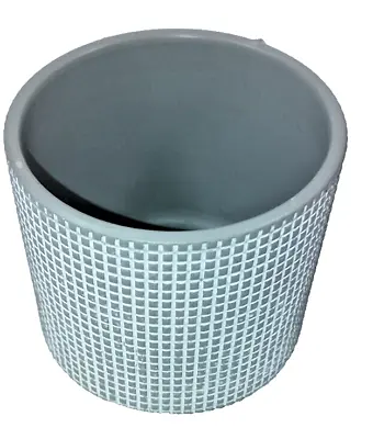 Ceramic Plant Pot Round H8.5 X W9.5cm Mesh Effect Exterior 5x Gray  1x Green VGC • £5.99