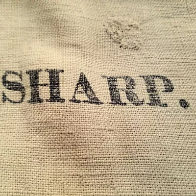 Late 1700's Heavy Handwoven PATCHED Linen Primitive Grain Bag Owner  JACOB SHARP • $62