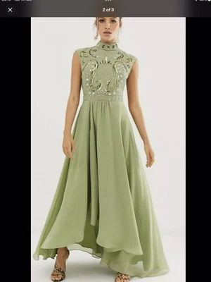 £45 • Buy Asos High Low Maxi Dress Size 14 With Embellished Details  