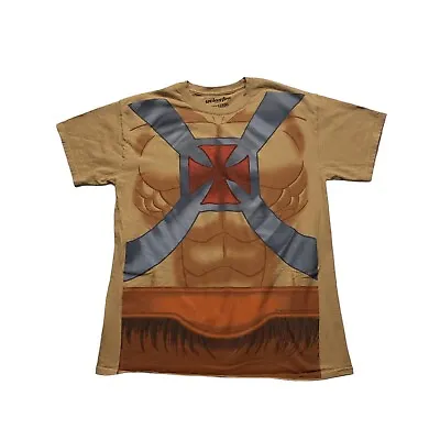 Men's Large T Shirt Heman Masters Of The Universe Tan Graphic Design 100% Cotton • $11.99