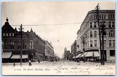 Postcard MS Meridian Mississippi 5th Street Businesses Rotograph UDB MS22 • $14.99