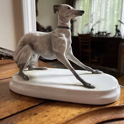 VINTAGE MICHAEL SUTTY Made In England Porcelain Modelled Hand Painted GREYHOUND • $316