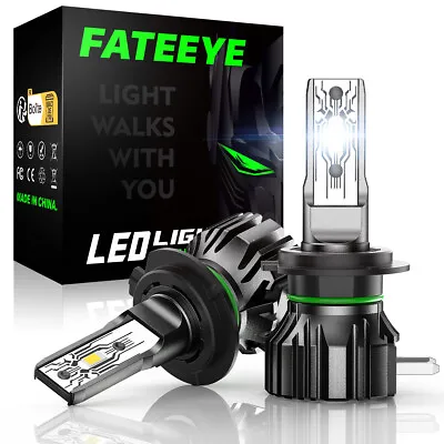 FATEEYE Pair H7 50W 10000LM LED Headlight Replace Xenon 6500K Hi/Low Beam Bulbs • £12.99