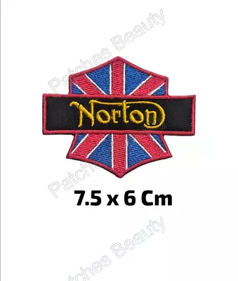 Norton Union Jack Biker British Embroidered Iron Sew On Patch Clothes Jean 513sh • £2.05