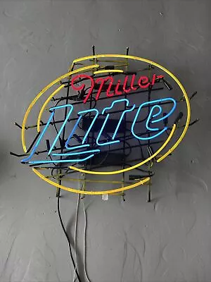 Miller Lite Beer Neon Sign Man Cave Advertisement Bar Pub Store Sign Vintage • $200