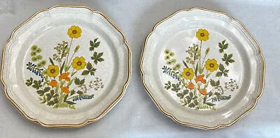 Vintage Mikasa Garden Club “Fresh Floral” Set Of 2 Dinner Plates Japan EUC • $17