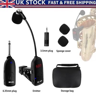 Wireless Microphone Receiver Transmitter System For Saxophone Sax Trumpet Horn • £26.89