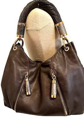 Michael Kors Collection TONNE Brown Hobo Leather Shoulder Bag • $84