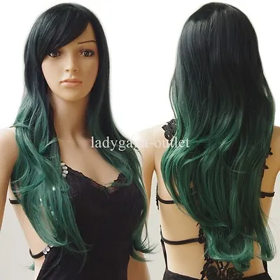 HOT Women Long Hair Full Wig Natural Curly Wavy Straight Ombre Synthetic Wigs 46 • $23.06