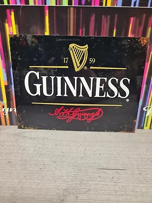 GUINNESS STOUT Metal Tin Wall Sign Plaque Vintage Retro Beer Pub Bar Man Cave • £3.50