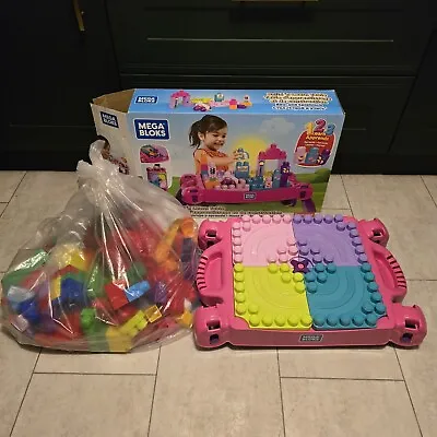 Mega Bloks Build ‘n’ Learn Pink Table Boxed With Bag Of Lots Of Bricks! • £24.99