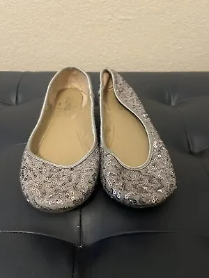 Silver Sequin Kenneth Cole Reaction Women’s Slip On Ballet Flats Size 9 • $25
