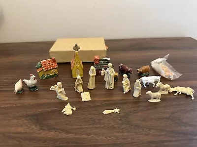 Vintage Miniature Nativity Set Plastic West Germany 1950s Christmas  • $25