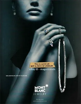 $3.00 PRINT AD - MONT BLANC Fine Jewelry 2006 Beautiful Woman 1-Page • $3