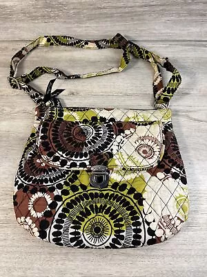 Vera Bradley Saddle Hipster Crossbody Handbag Cocoa Moss VTG 90's Rare Retired • $12.99