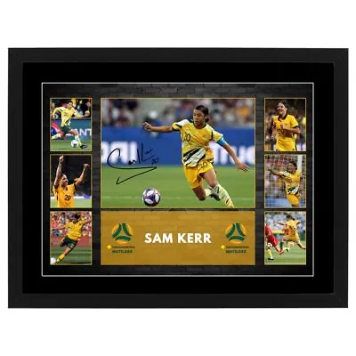 $79 • Buy Sam Kerr Signed Framed Soccer Memorabilia Australia Cahill Williams Matilda's