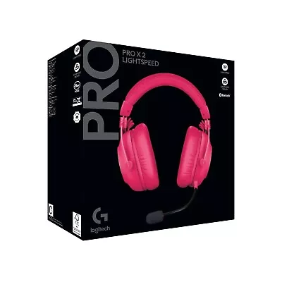 New Logitech G Pro X 2 Lightspeed Wireless Gaming Bluetooth Headset - Magenta • $325